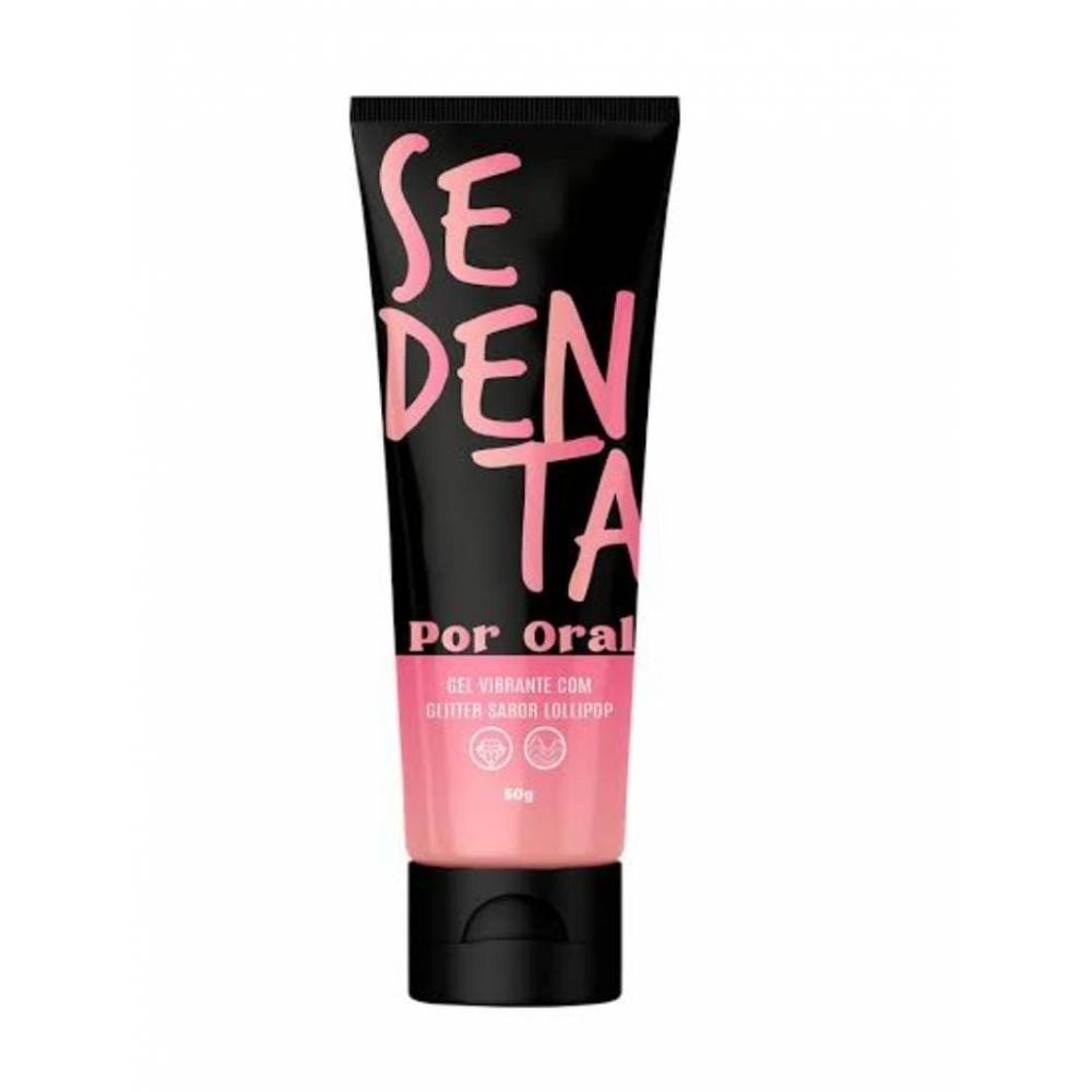 SEDENTA POR ORAL GEL LUBRIFICANTE VIBRANTE COM GLITTER - SABOR LOLLIPOP 50G