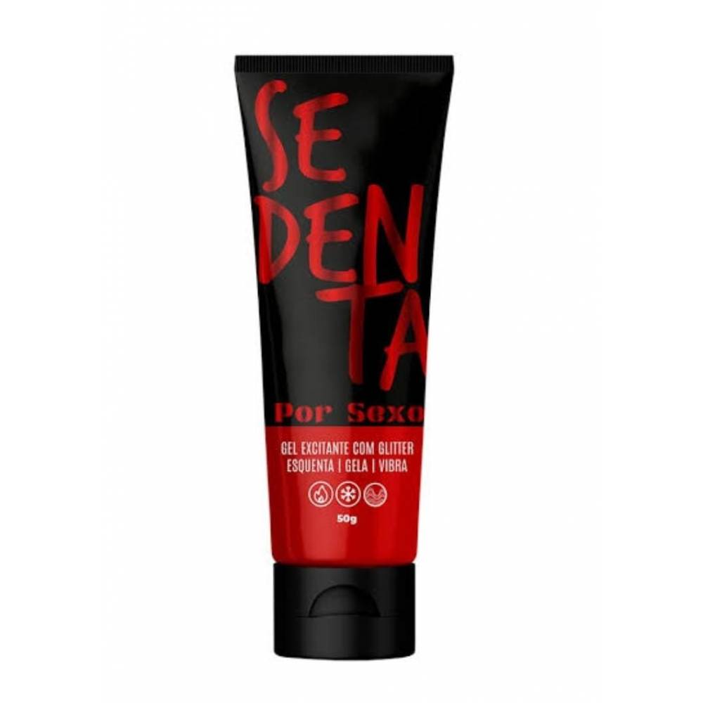 SEDENTA POR SEXO GEL EXCITANTE COM GLITTER ESQUENTA GELA E VIBRA 50G 