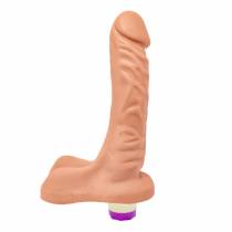 PRÓTESE FOGO DA PAIXÃO 19X4,5CM COM VIBRADOR E ESCROTO